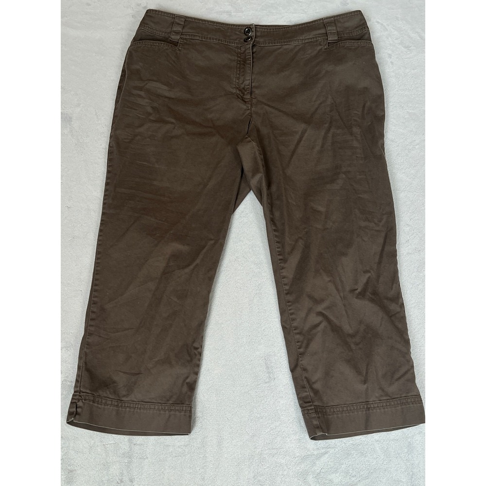 Chicos Women's Crops Pants‎ Brown Size 2.5 (14) Regular Capris Ladies Casual